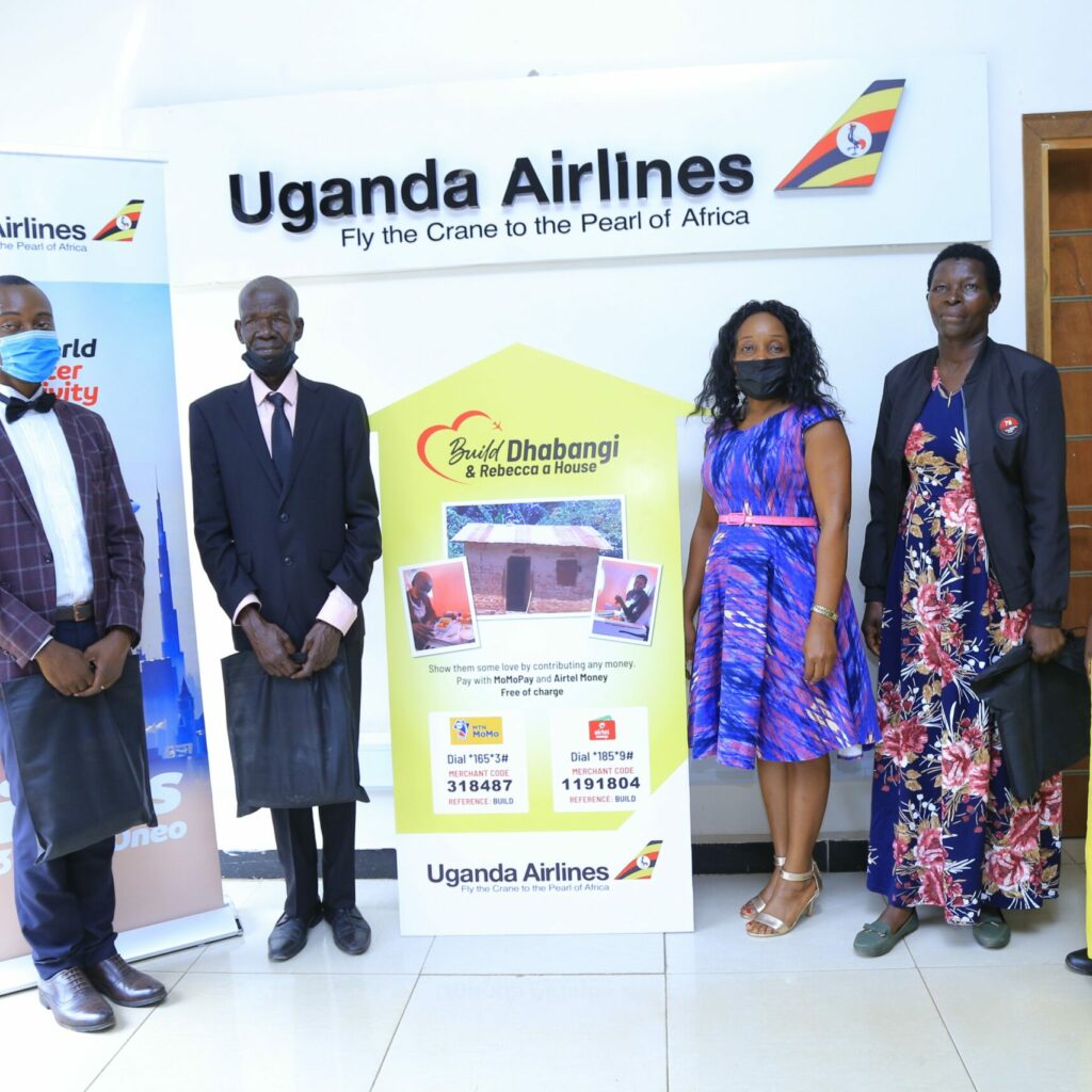 Mzee Wilson Dhabangi & Rebecca Mukyale On Cloud9 As Uganda Airlines 