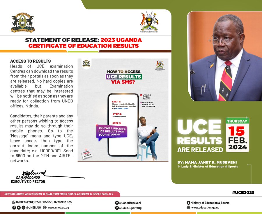 Breaking! UNEB Releases UCE Results For 2023 - TheSpy