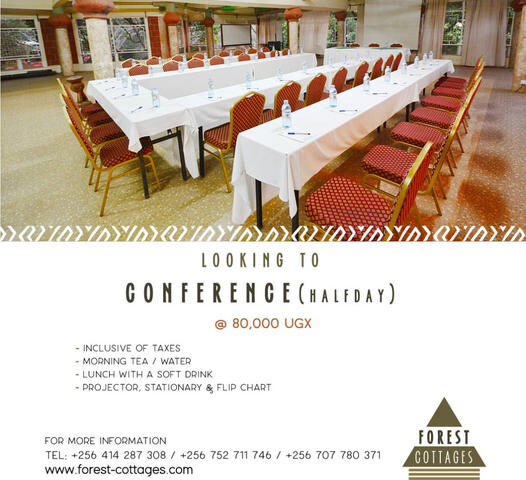 Venues For Your Conferences Or Meetings? Book Your Slot At Forest Cottages At Only UGX 80K
