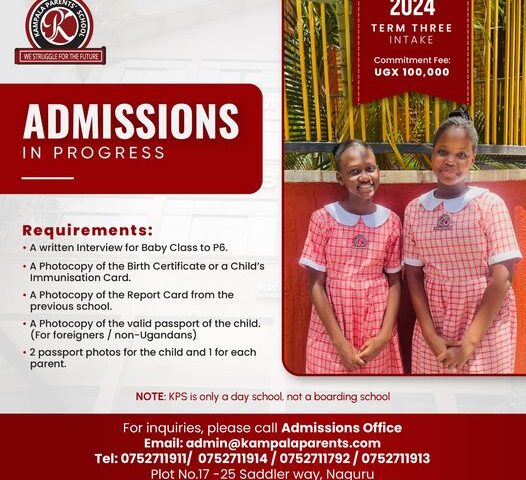 Kampala Parents’ School Announces Admissions For Term Three Intake- Enrol Now To Secure A Bright Future For Your Children