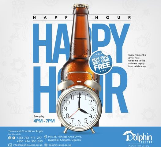 Happy Hour! Dolphin Suites Bugolobi Announces Exclusive Evening Promotions