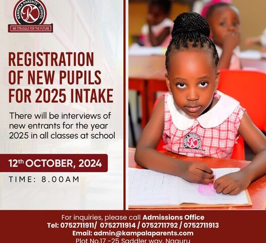 Kampala Parents’ School Announces Registration For 2025 Intake: Enrol Your Children For 2025 To Secure Their Bright Future