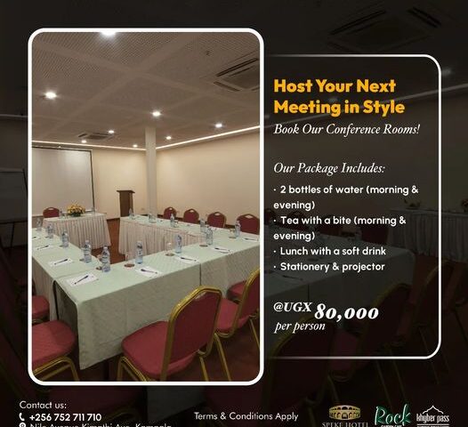 Elevate Your Business Meetings With Our Stylish Venues And Modern Amenities At Only UGX 80K-Says Speke Hotel