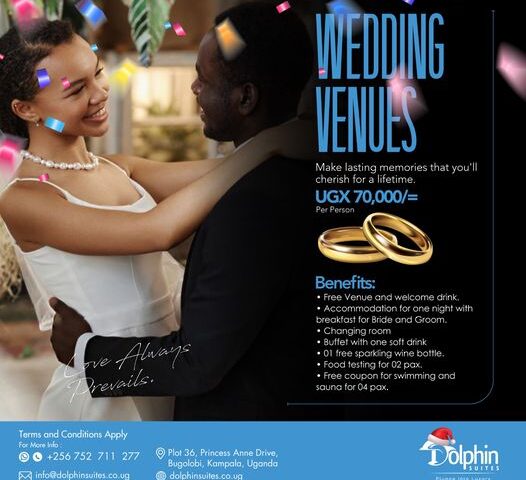 Planning To Say I Do? Dolphin Suites Bugolobi  Has Got Your Dream Wedding Venues At Only UGX 70K