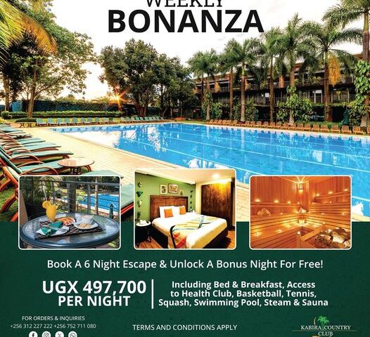 Weekly Bonanza! Kabira Country Club Unveils Luxurious Weekly Staycation Offer At Only UGX 497K