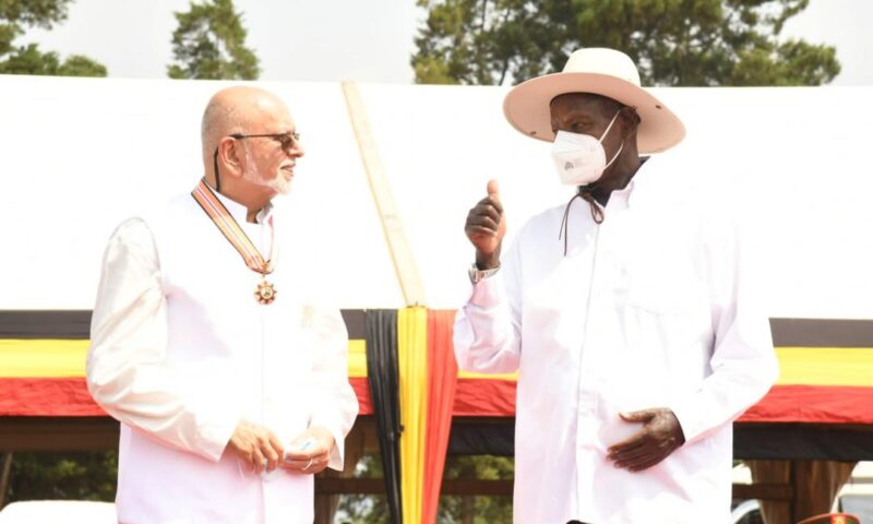 President Museveni Awards Dr. Sudhir Ruparelia the Distinguished Order of the Crested Crane (Grand Officer)